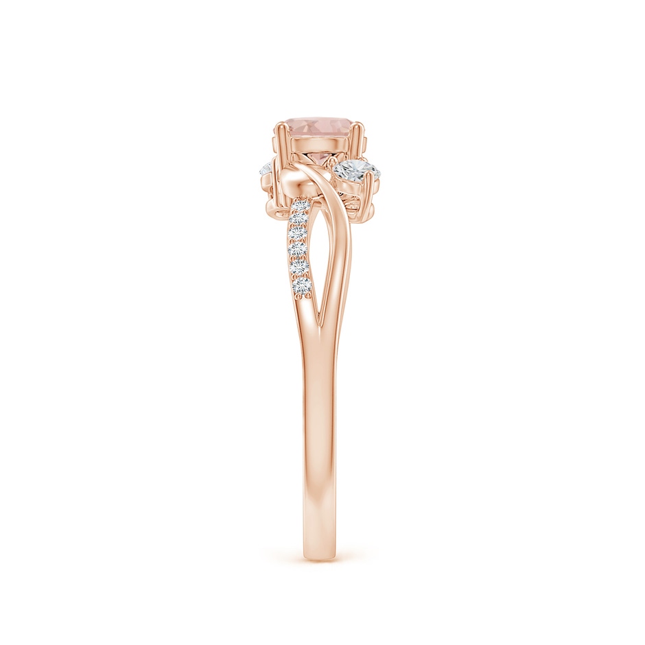 5mm AAA Morganite and Diamond Twisted Vine Ring in Rose Gold side 299