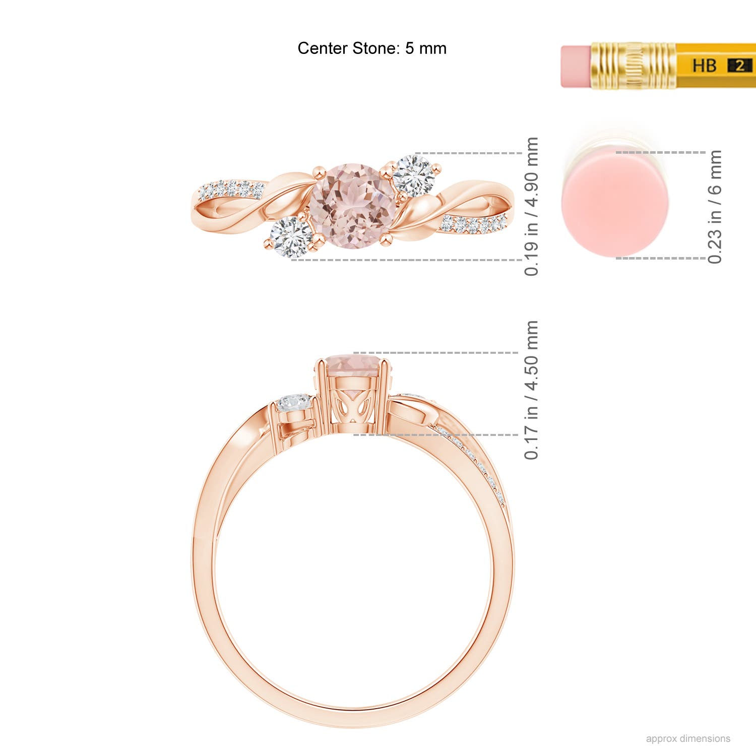 AAA - Morganite / 0.62 CT / 14 KT Rose Gold