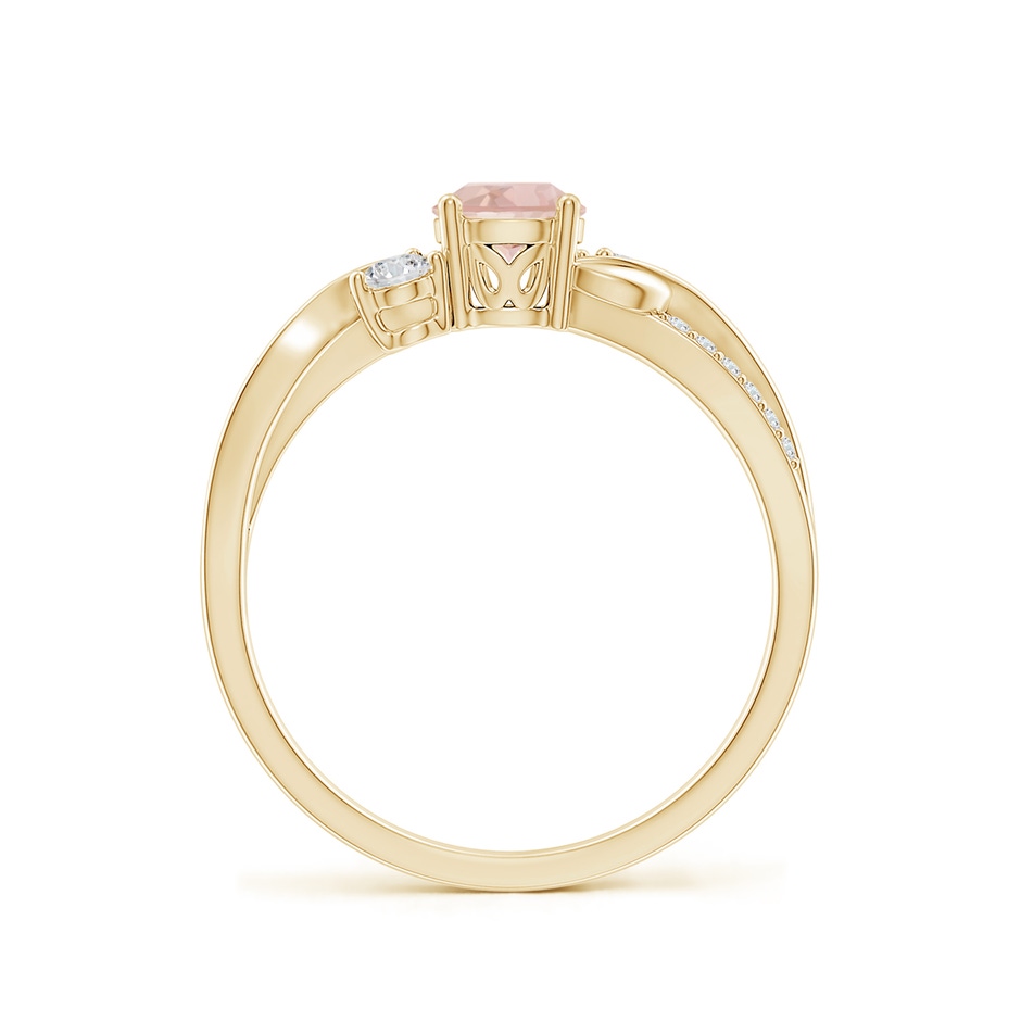 5mm AAA Morganite and Diamond Twisted Vine Ring in Yellow Gold side 199