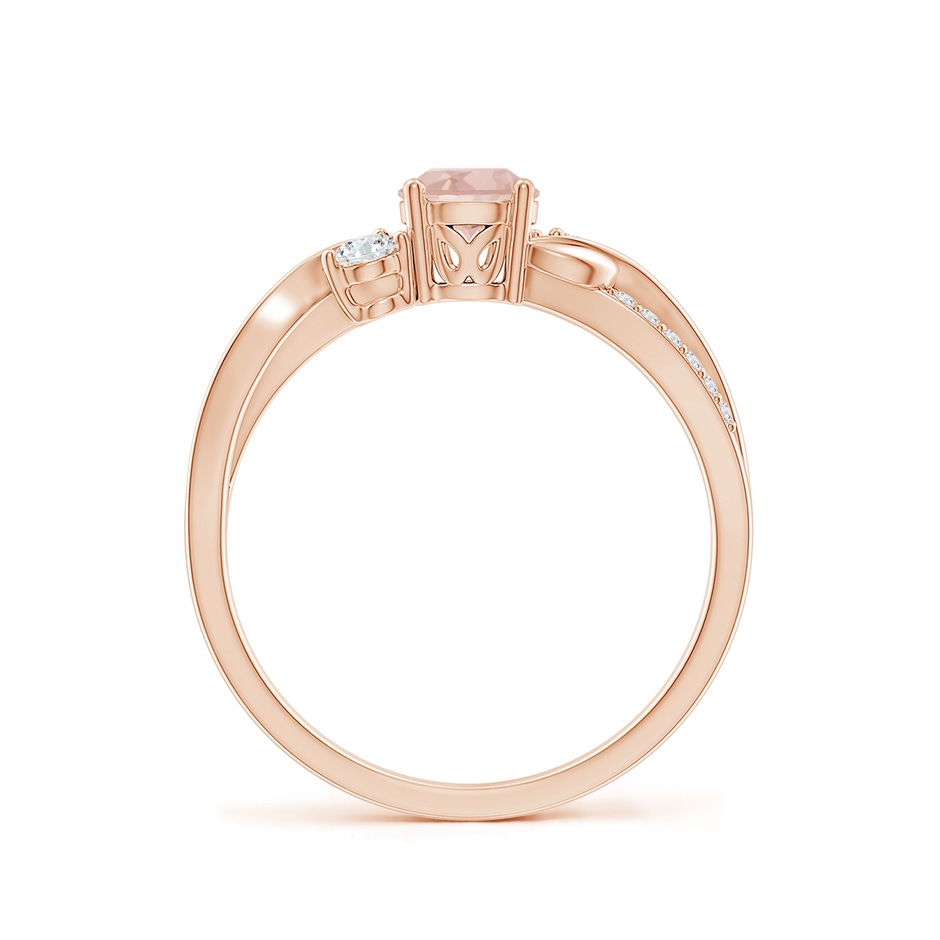 5mm AAAA Morganite and Diamond Twisted Vine Ring in Rose Gold side 199