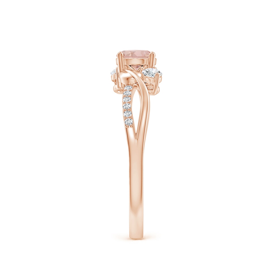 5mm AAAA Morganite and Diamond Twisted Vine Ring in Rose Gold side 299