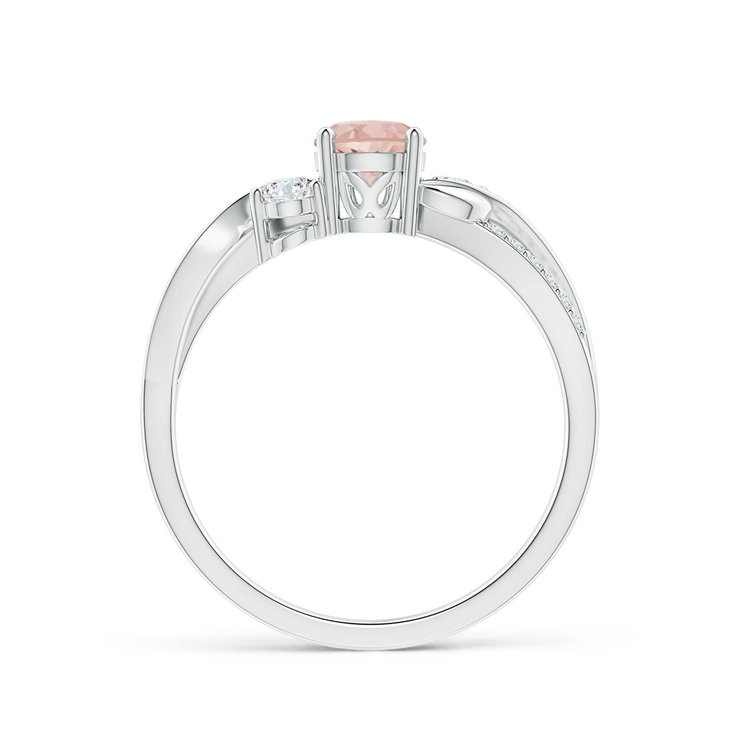 AAAA - Morganite / 0.62 CT / 14 KT White Gold