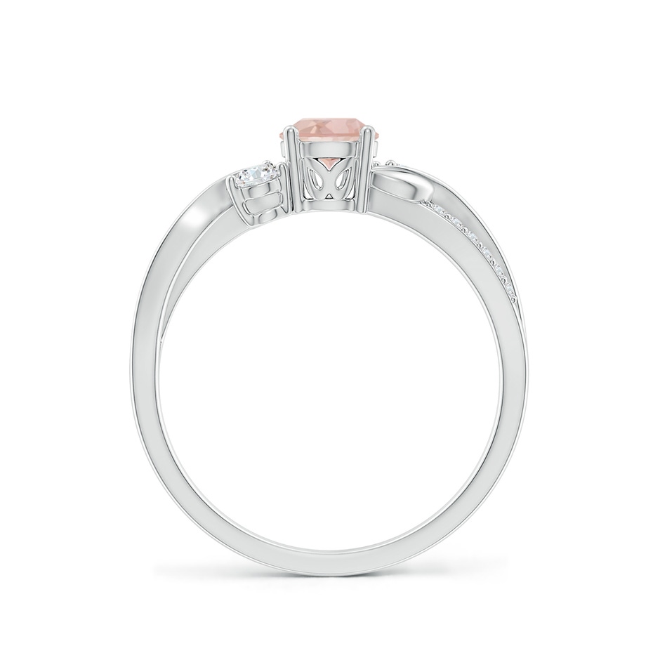 5mm AAAA Morganite and Diamond Twisted Vine Ring in White Gold side 199