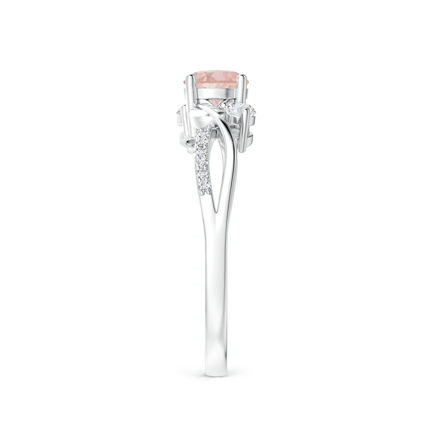 AAAA - Morganite / 0.62 CT / 14 KT White Gold