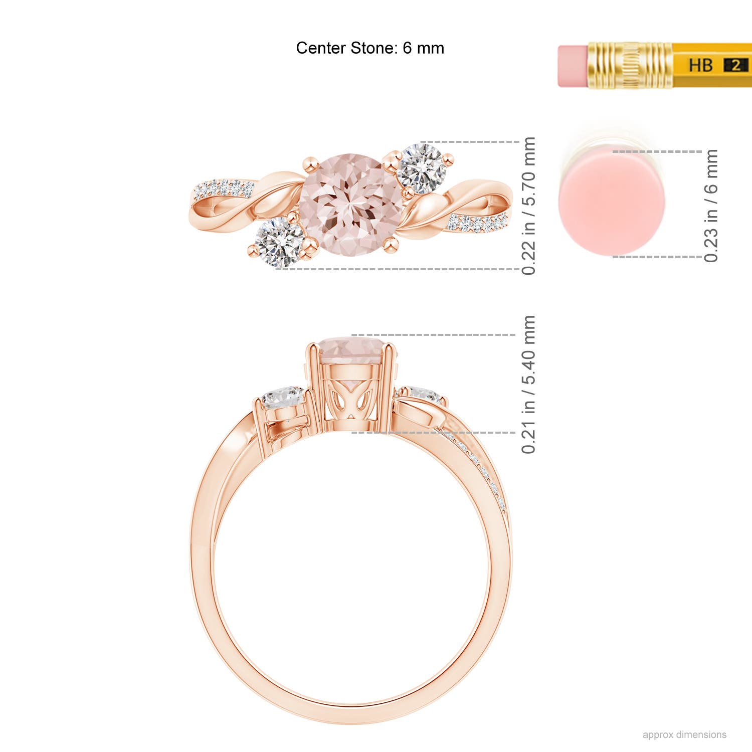 AA - Morganite / 0.97 CT / 14 KT Rose Gold