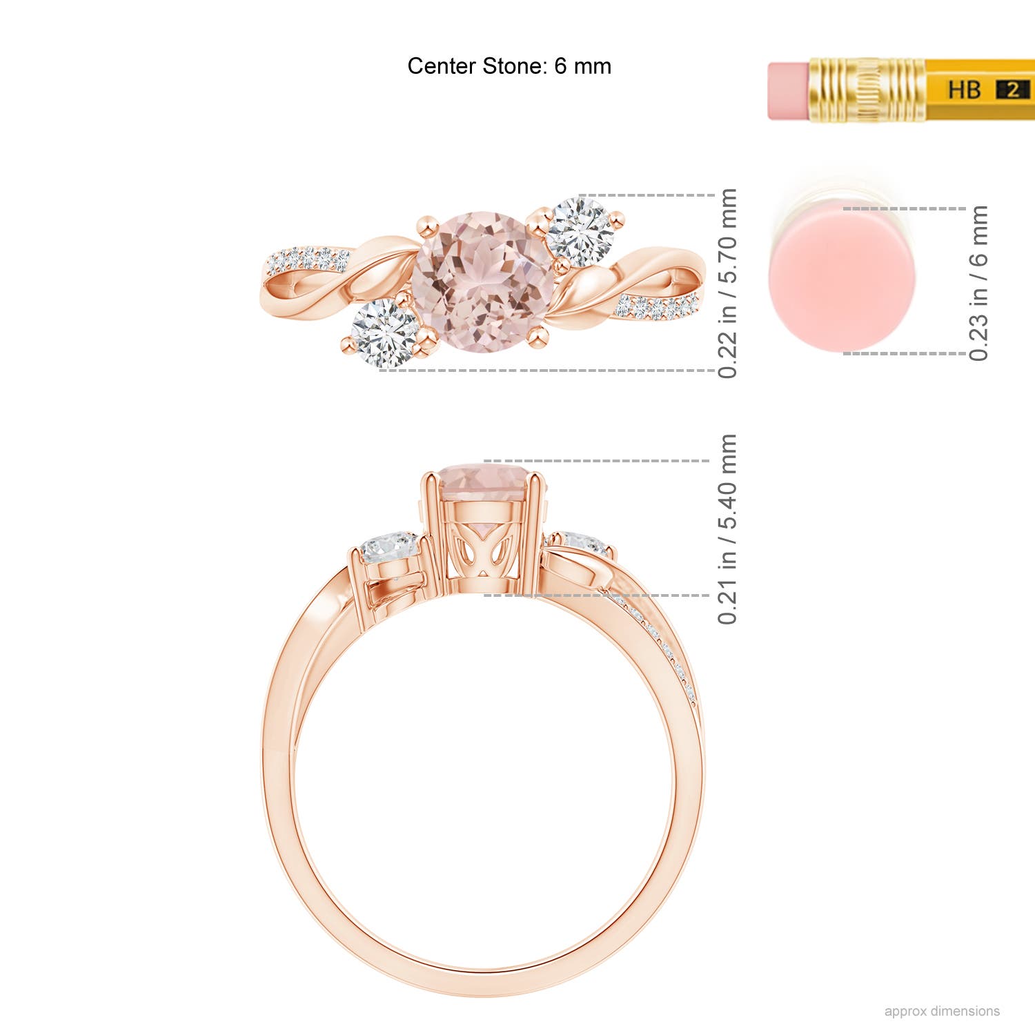 AAA - Morganite / 0.97 CT / 14 KT Rose Gold