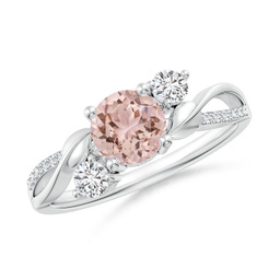 Morganite Three Stone Engagement Rings