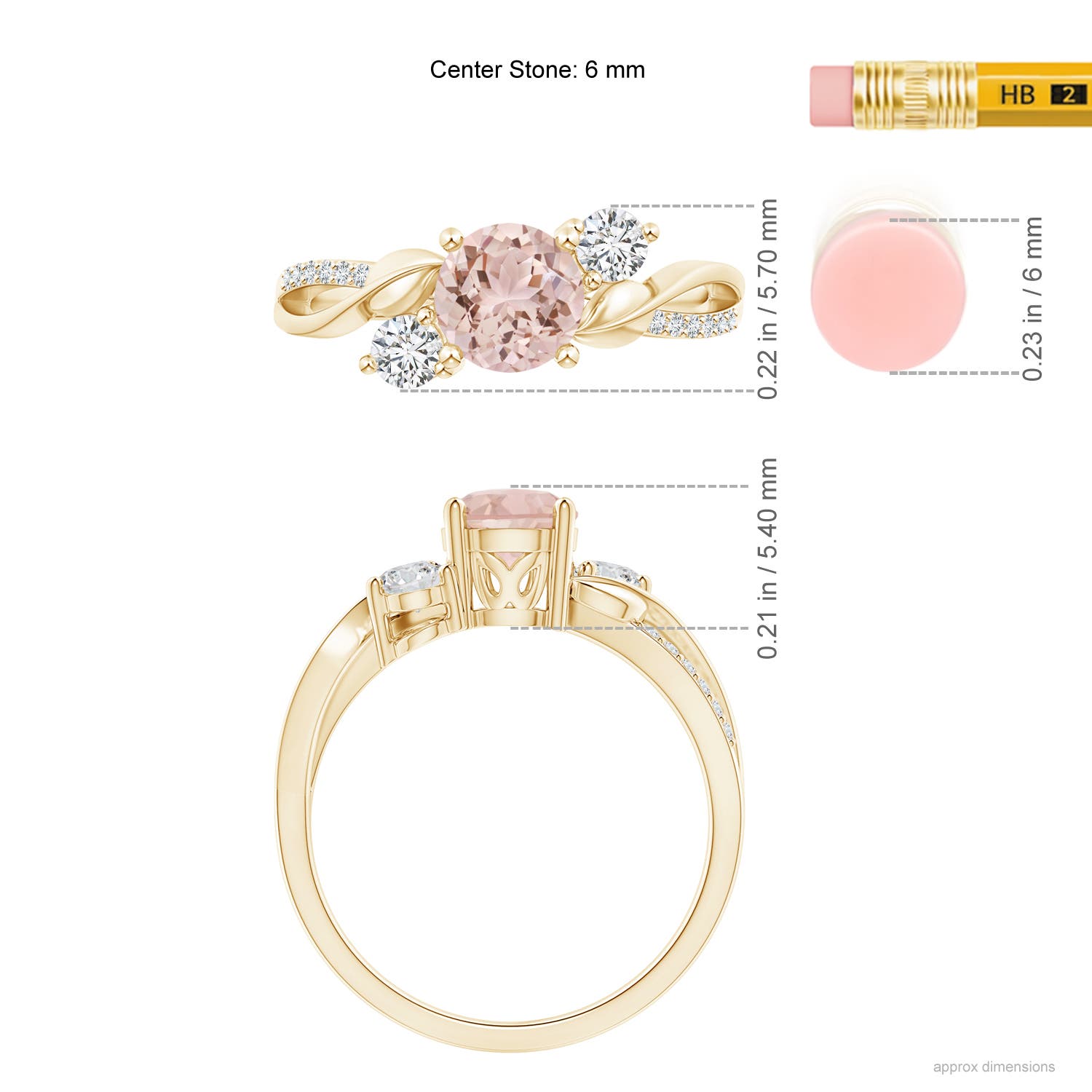 AAA - Morganite / 0.97 CT / 14 KT Yellow Gold