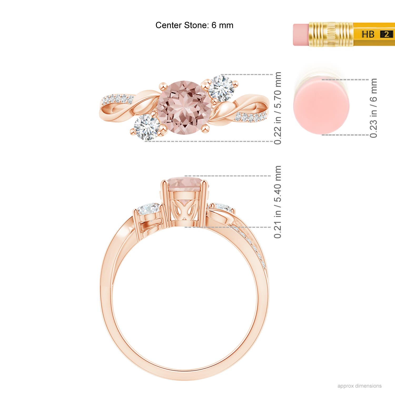 AAAA - Morganite / 0.97 CT / 14 KT Rose Gold