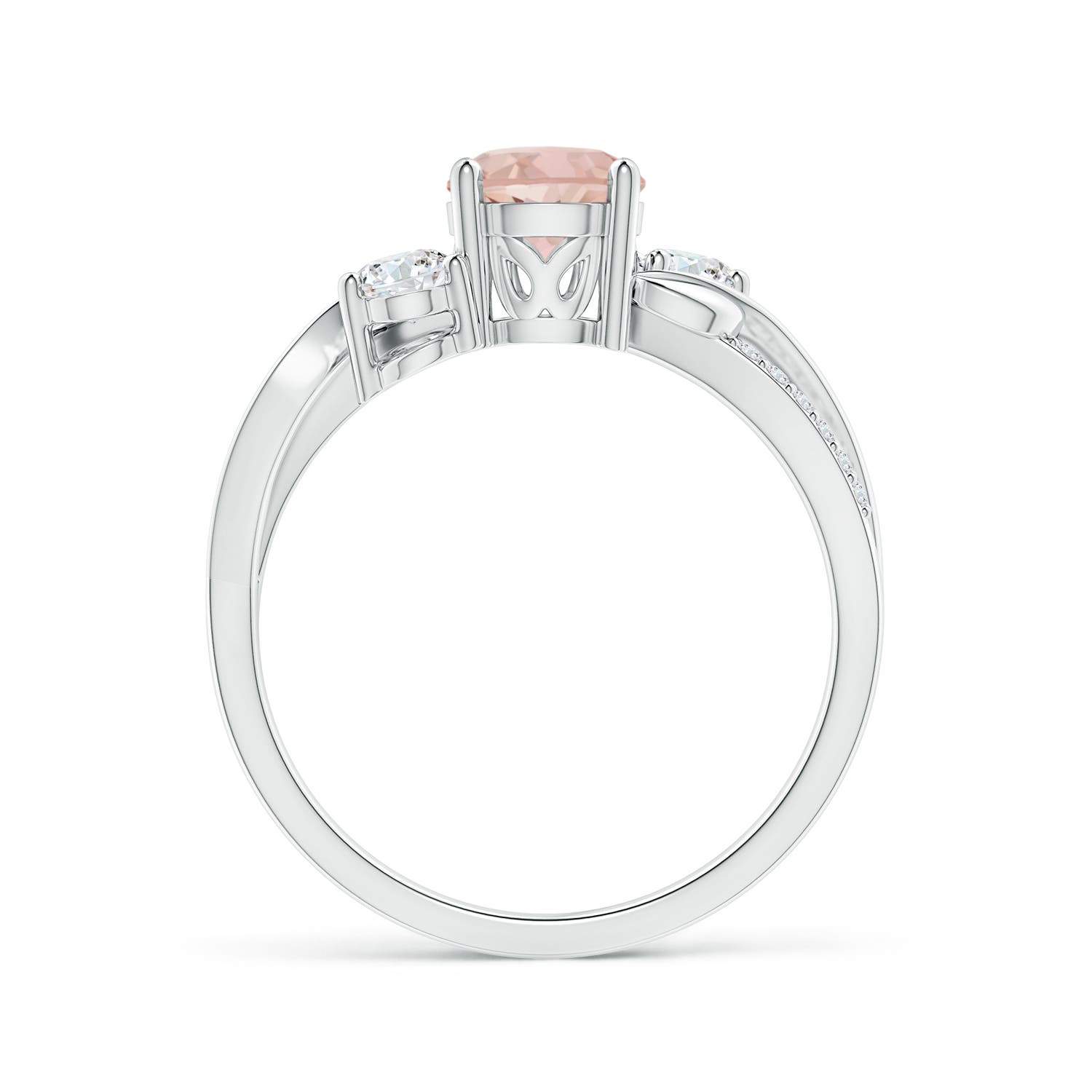 AAAA - Morganite / 0.97 CT / 14 KT White Gold