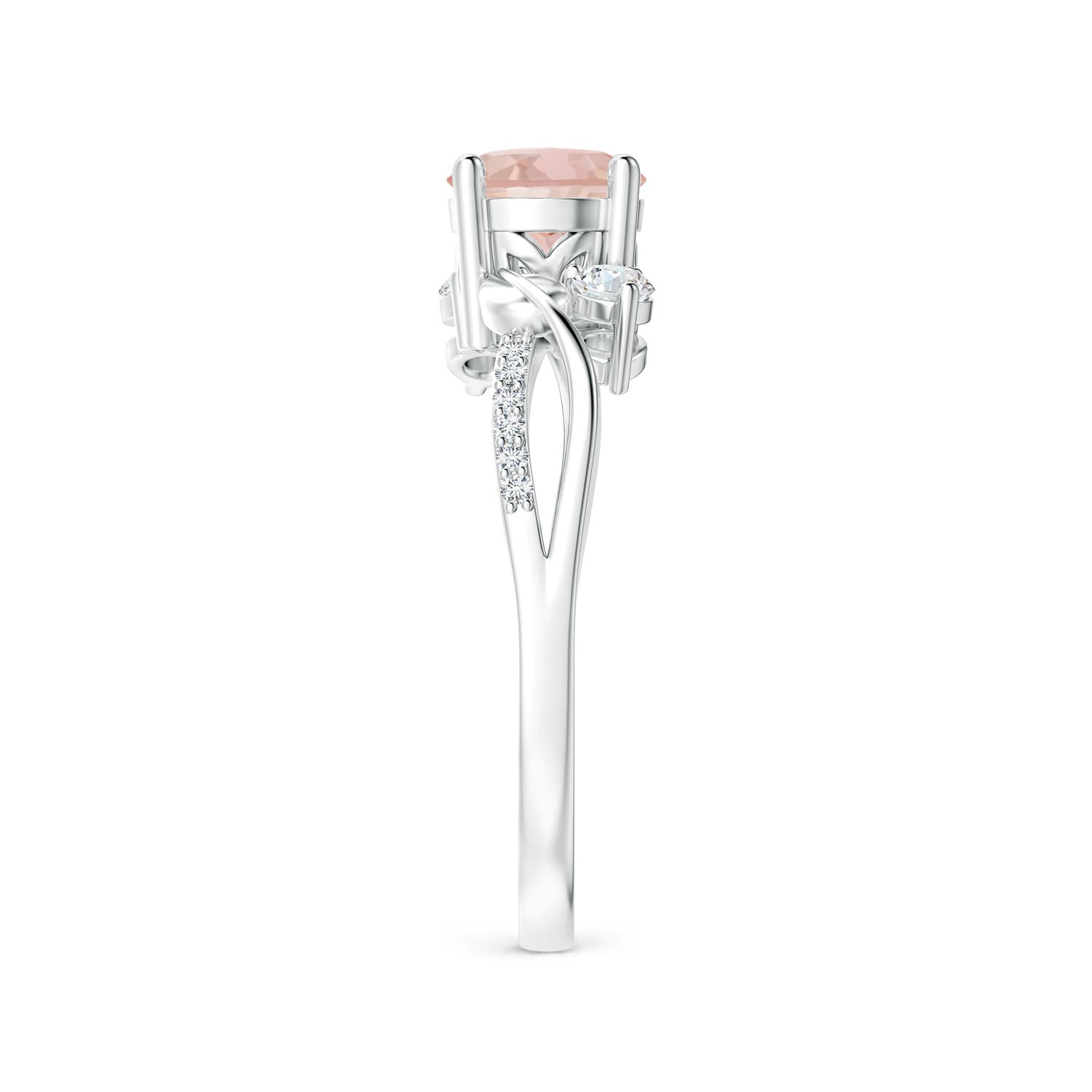 AAAA - Morganite / 0.97 CT / 14 KT White Gold