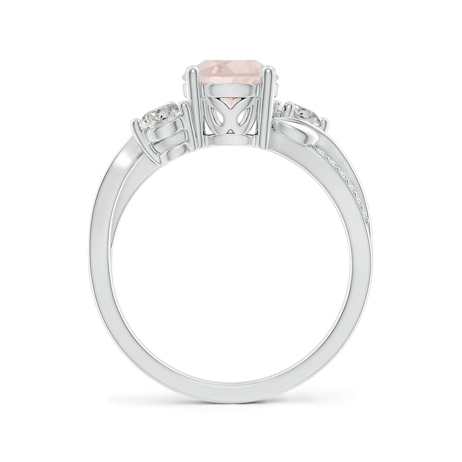 7mm A Morganite and Diamond Twisted Vine Ring in White Gold side 199
