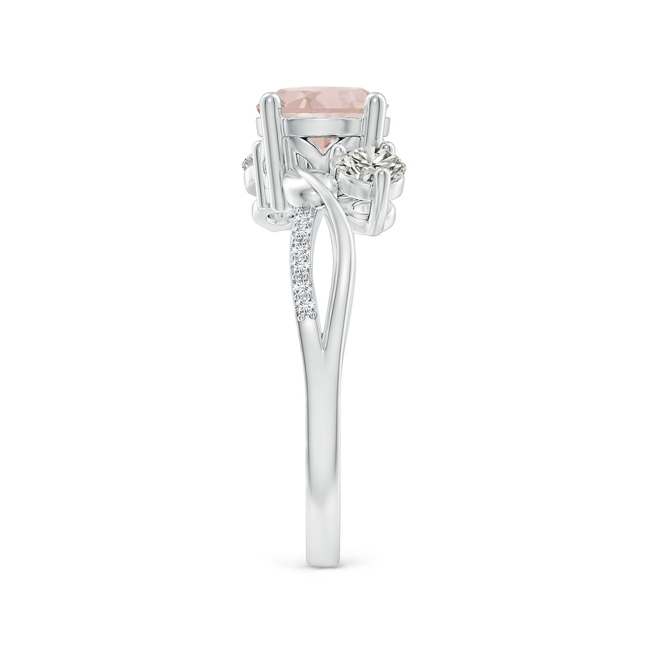 7mm A Morganite and Diamond Twisted Vine Ring in White Gold side 299