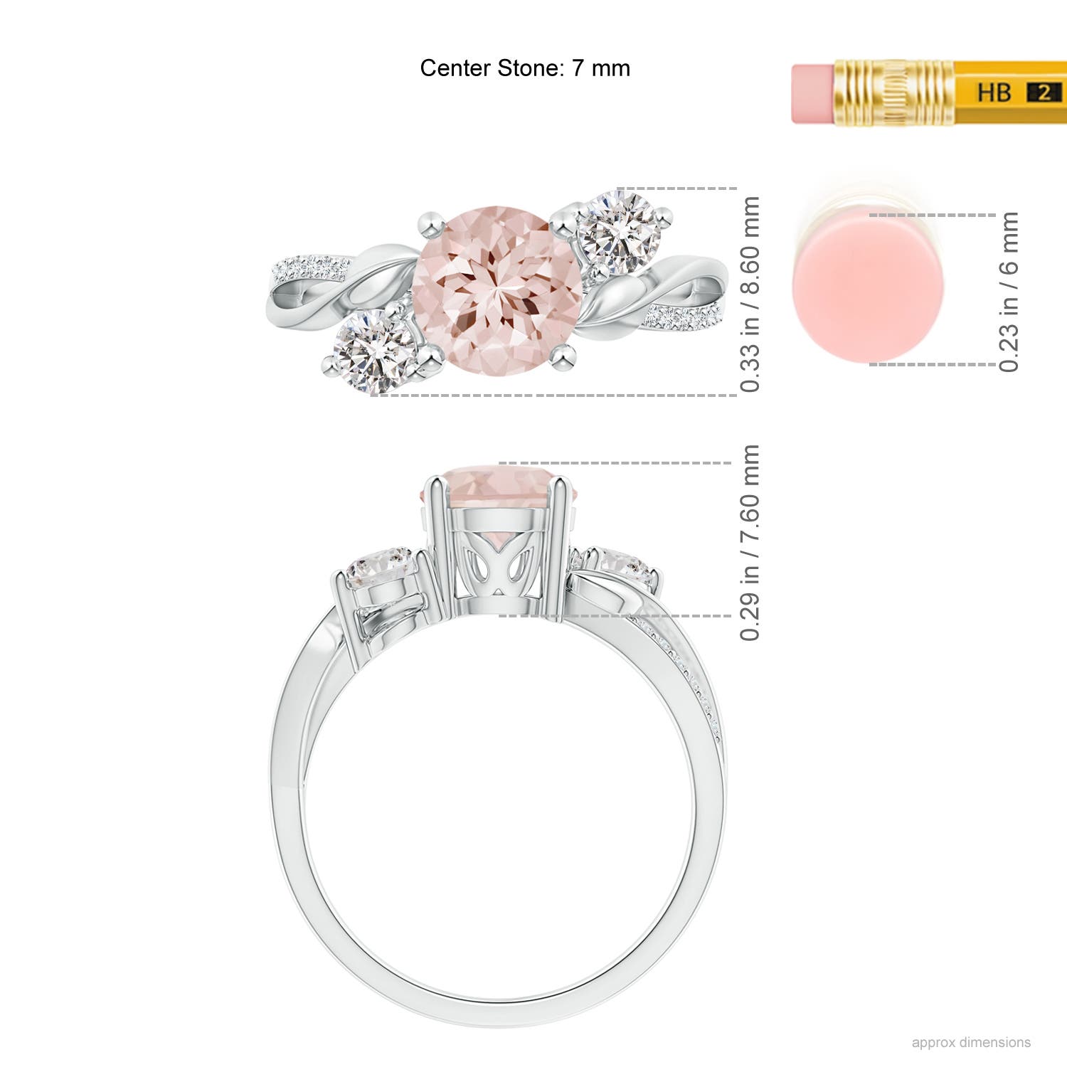 AA - Morganite / 1.48 CT / 14 KT White Gold