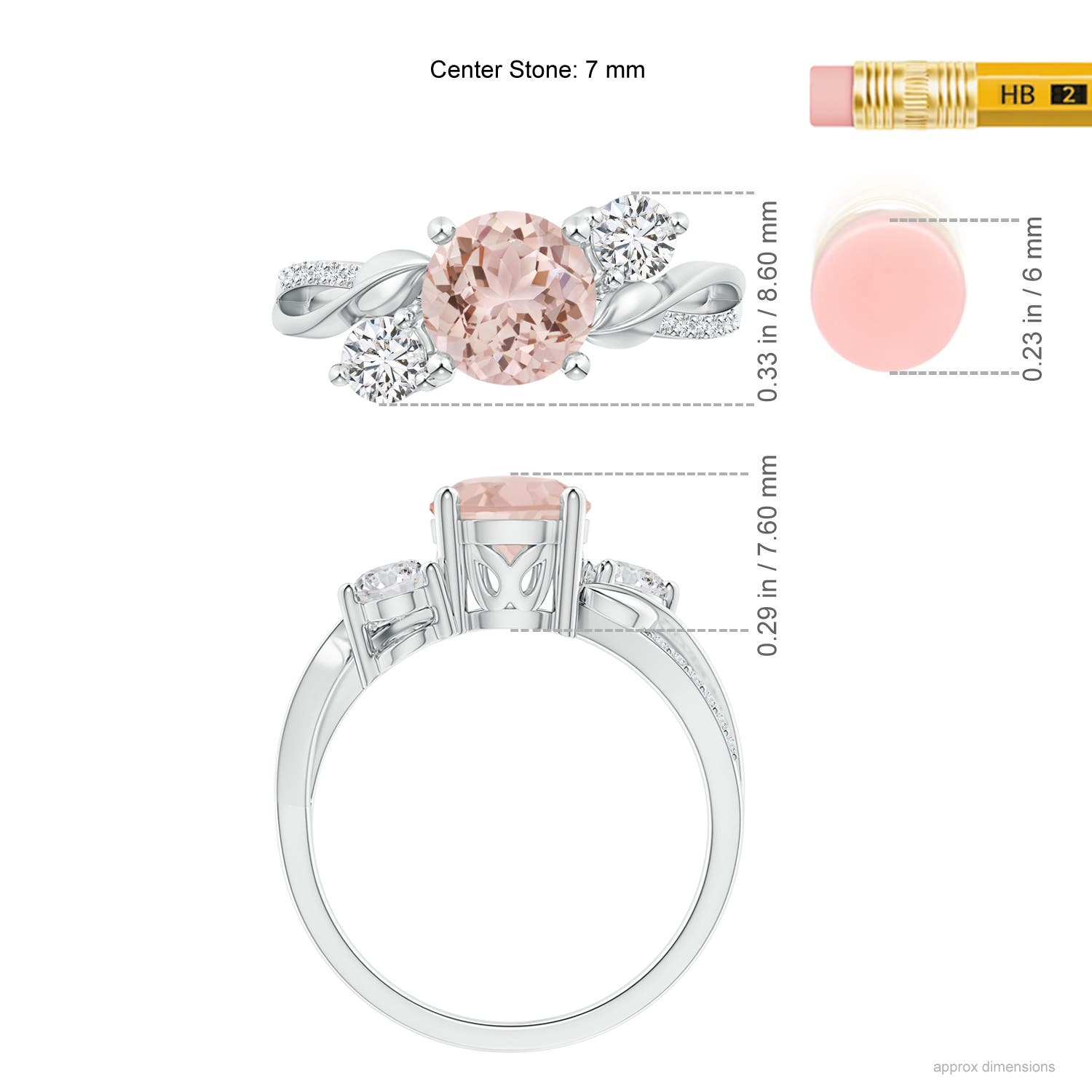 AAA - Morganite / 1.48 CT / 14 KT White Gold