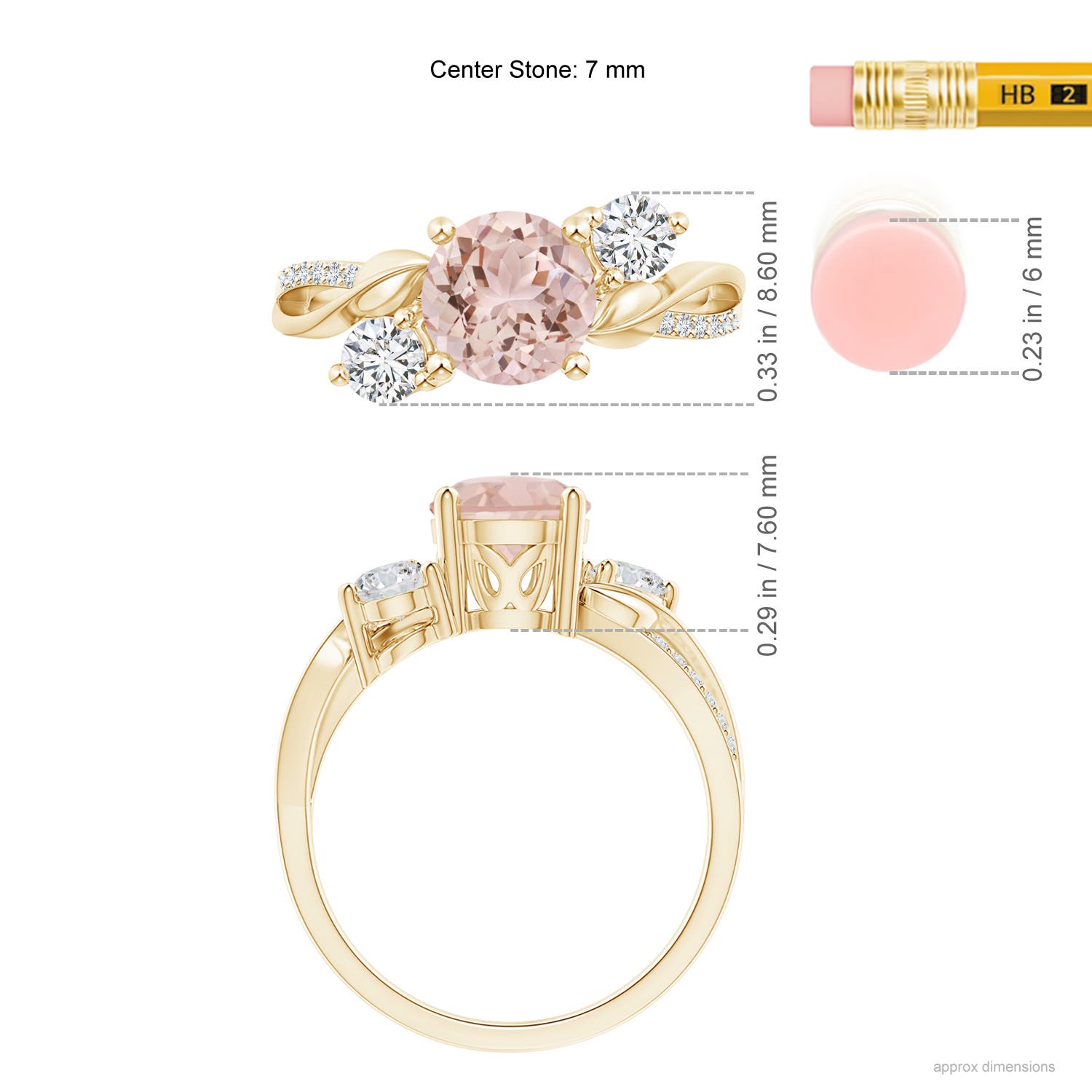 AAA - Morganite / 1.48 CT / 14 KT Yellow Gold