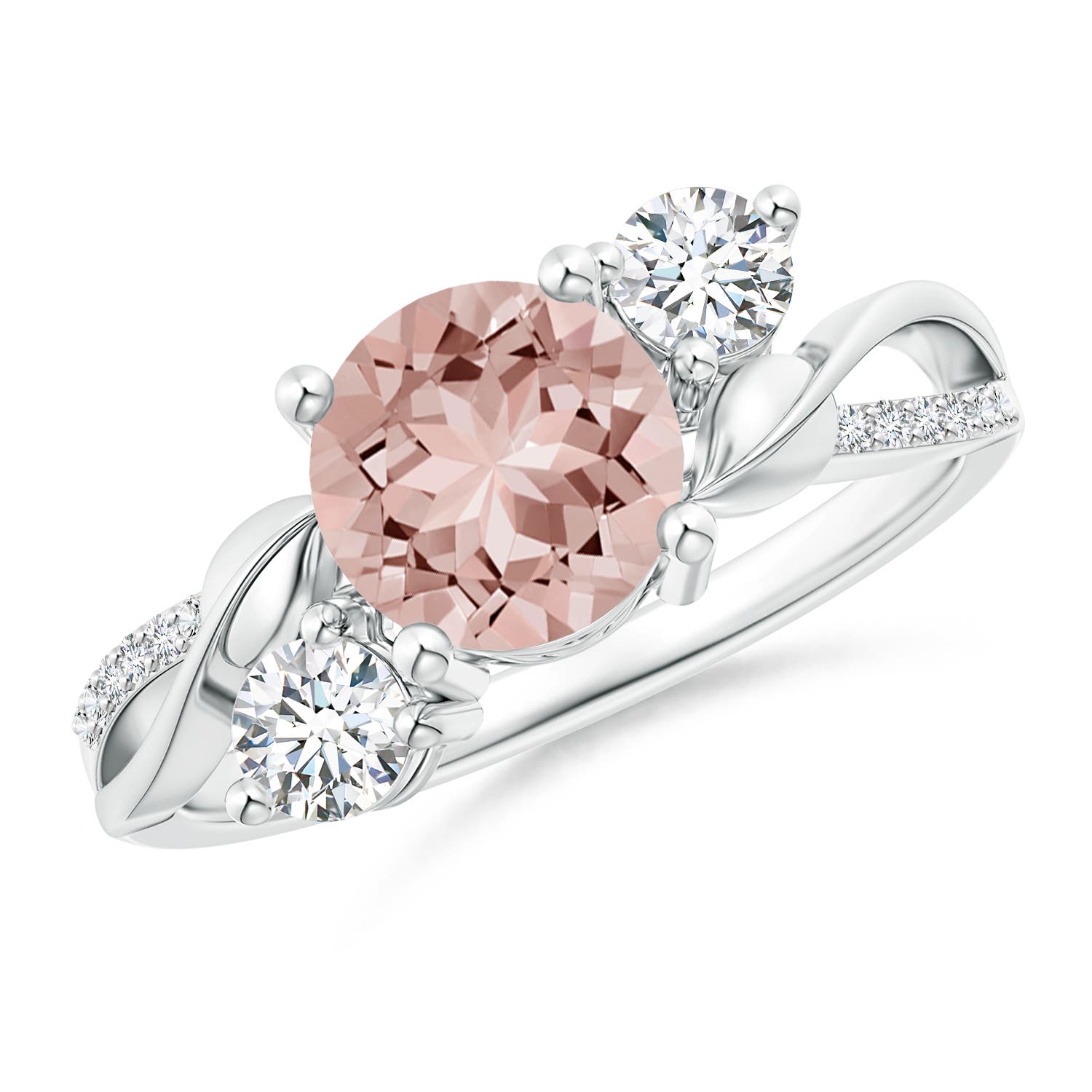 AAAA - Morganite / 1.48 CT / 14 KT White Gold