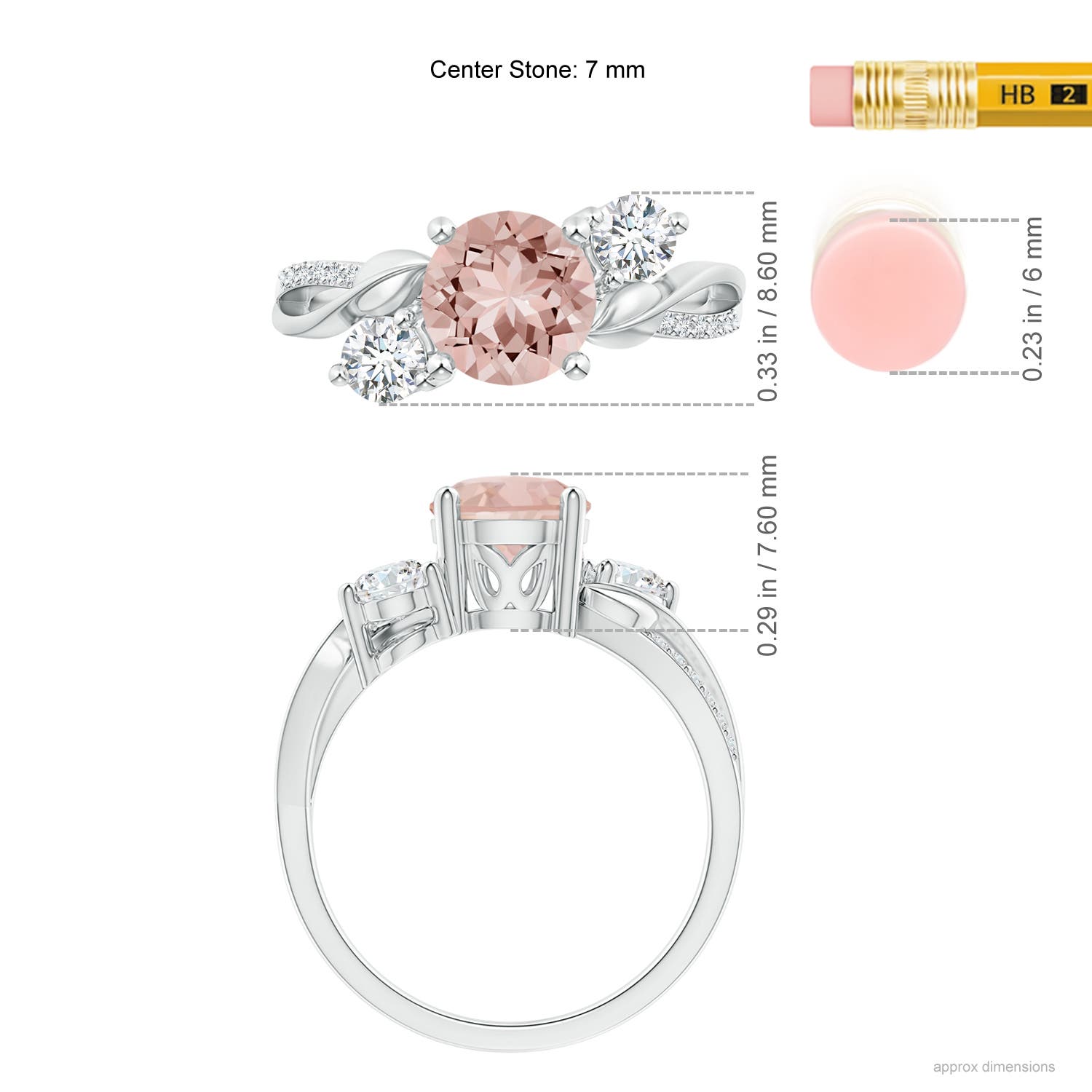 AAAA - Morganite / 1.48 CT / 14 KT White Gold