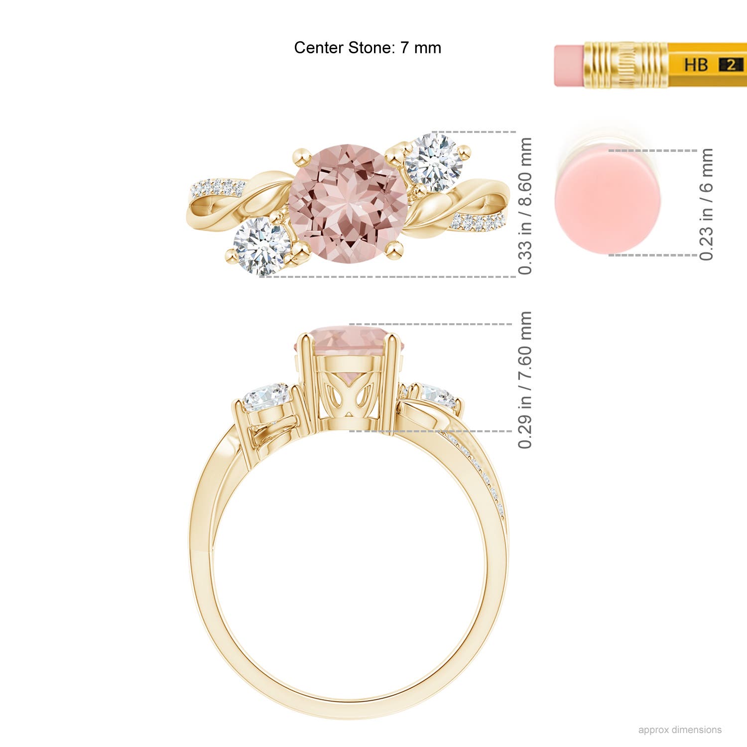 AAAA - Morganite / 1.48 CT / 14 KT Yellow Gold