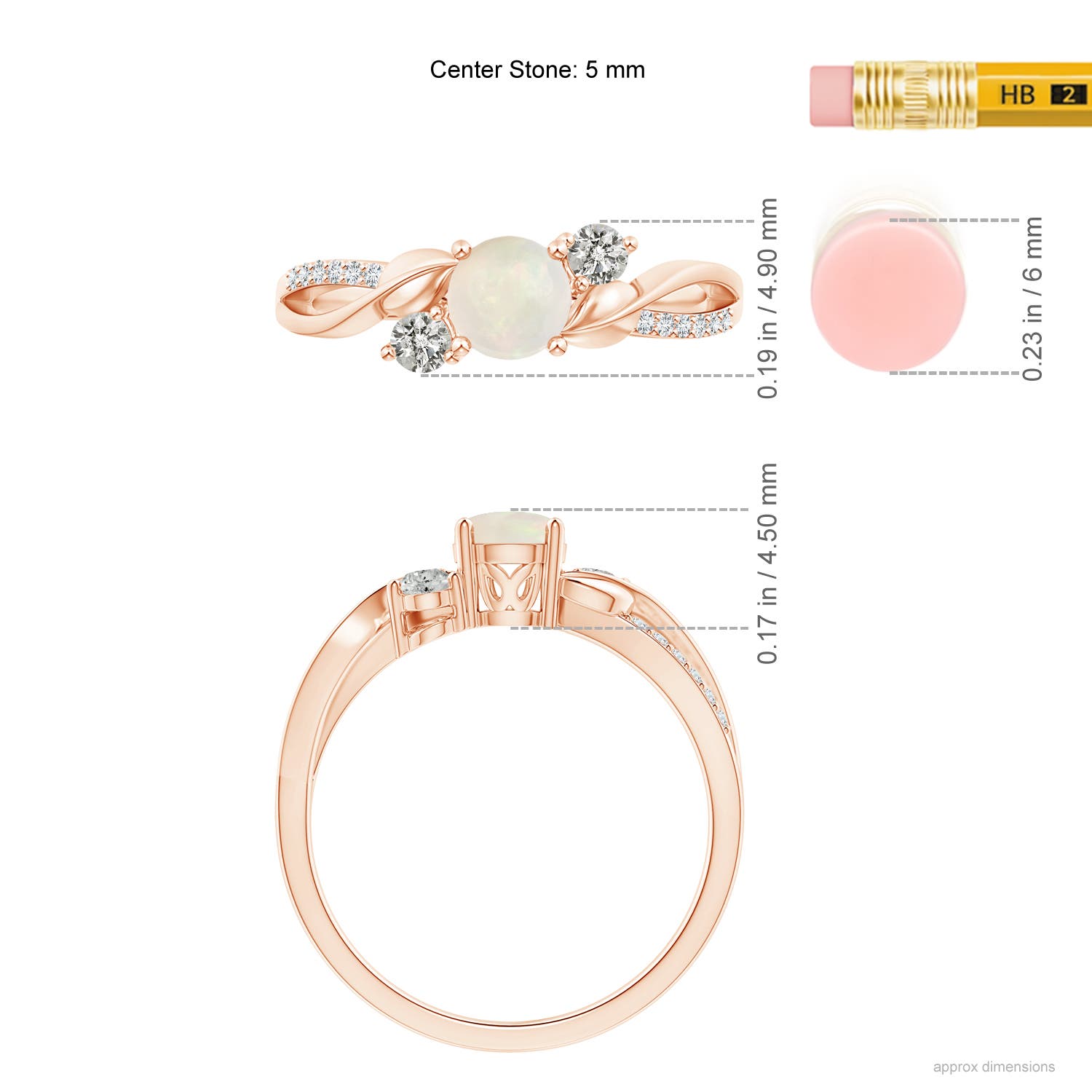 A - Opal / 0.53 CT / 14 KT Rose Gold