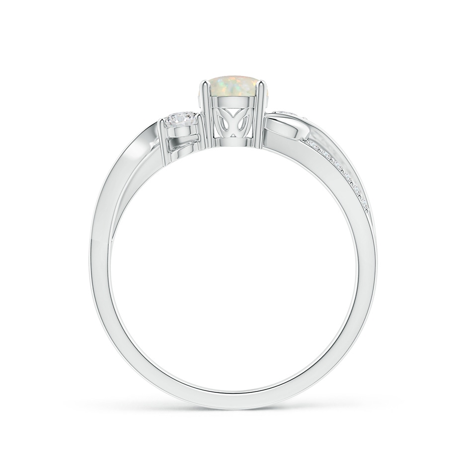 5mm AAA Opal and Diamond Twisted Vine Ring in P950 Platinum side 199