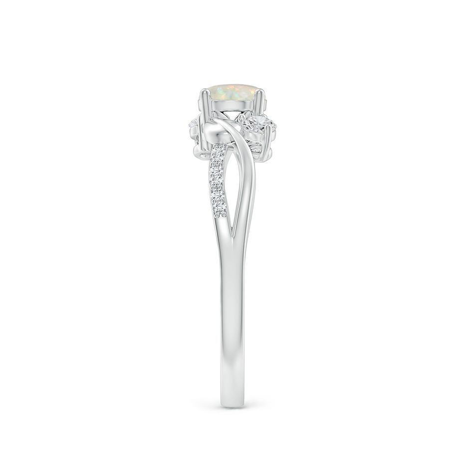 5mm AAA Opal and Diamond Twisted Vine Ring in P950 Platinum side 299