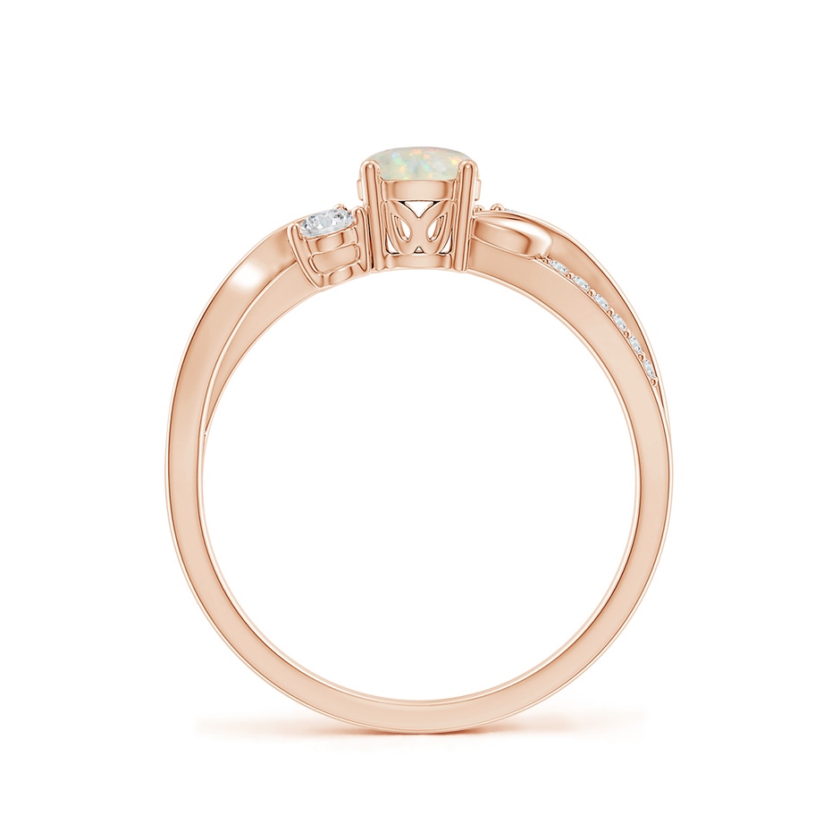 5mm AAA Opal and Diamond Twisted Vine Ring in Rose Gold side 199
