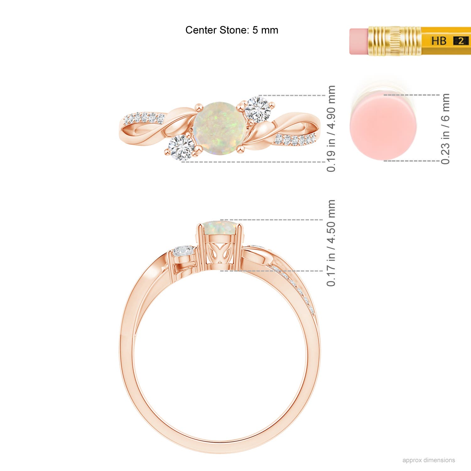 AAA - Opal / 0.53 CT / 14 KT Rose Gold