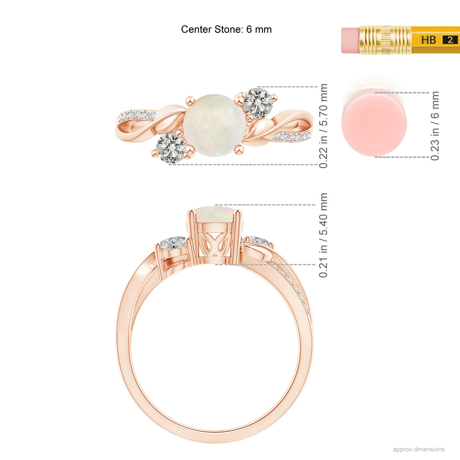 A - Opal / 0.77 CT / 14 KT Rose Gold