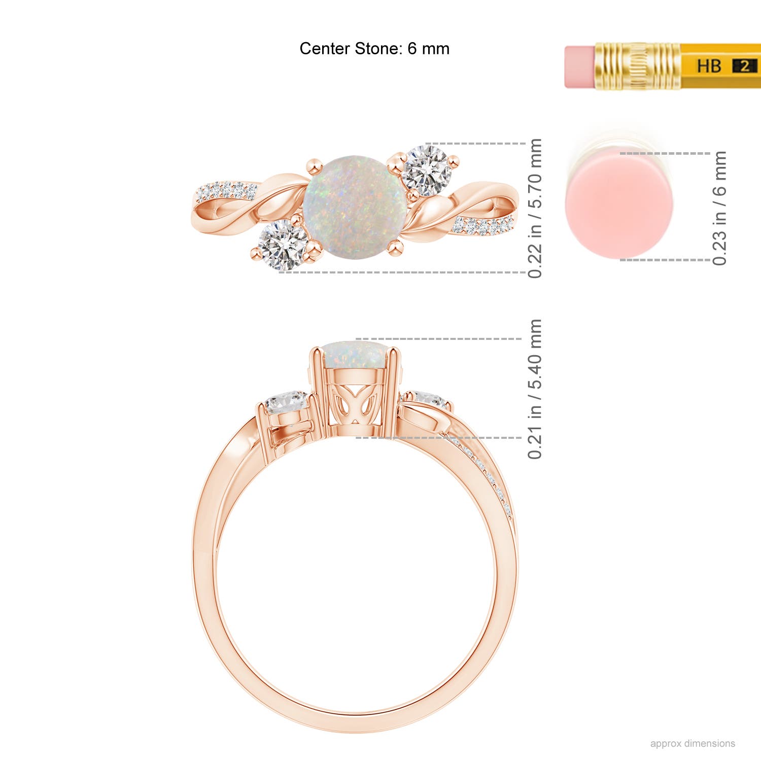 AA - Opal / 0.77 CT / 14 KT Rose Gold