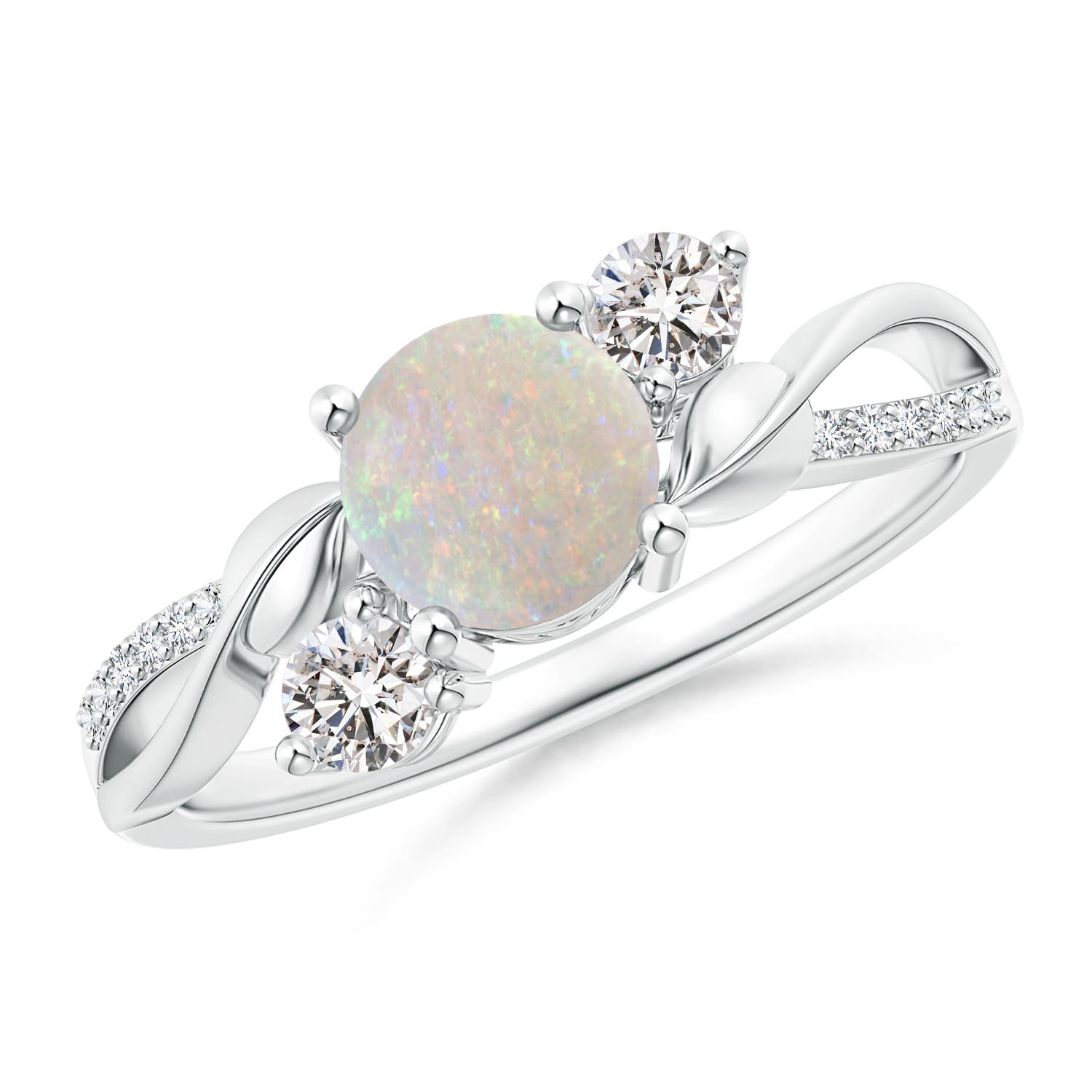 AA - Opal / 0.77 CT / 14 KT White Gold