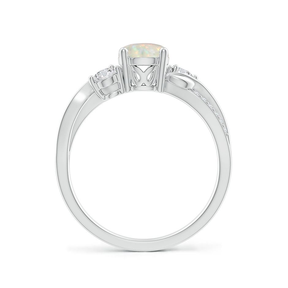 6mm AAA Opal and Diamond Twisted Vine Ring in P950 Platinum side 199