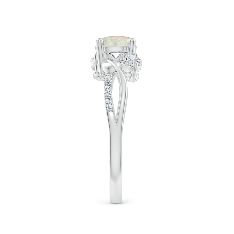 6mm AAA Opal and Diamond Twisted Vine Ring in P950 Platinum side 299