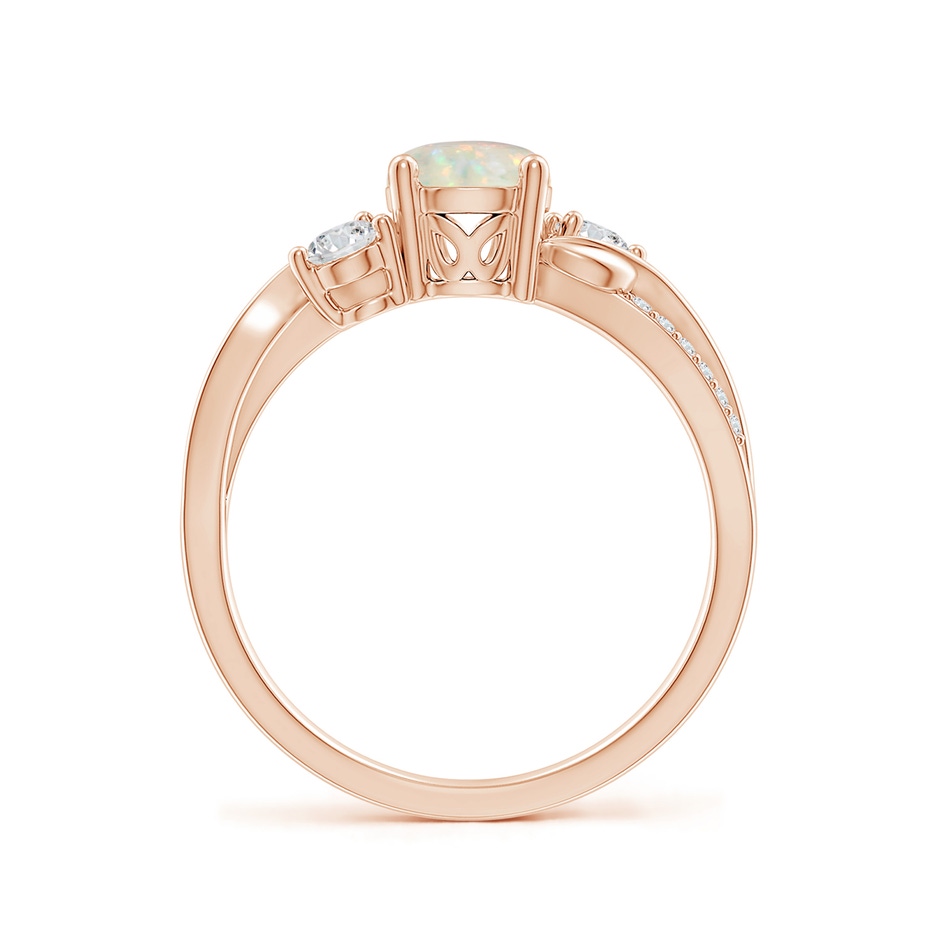 6mm AAA Opal and Diamond Twisted Vine Ring in Rose Gold side 199