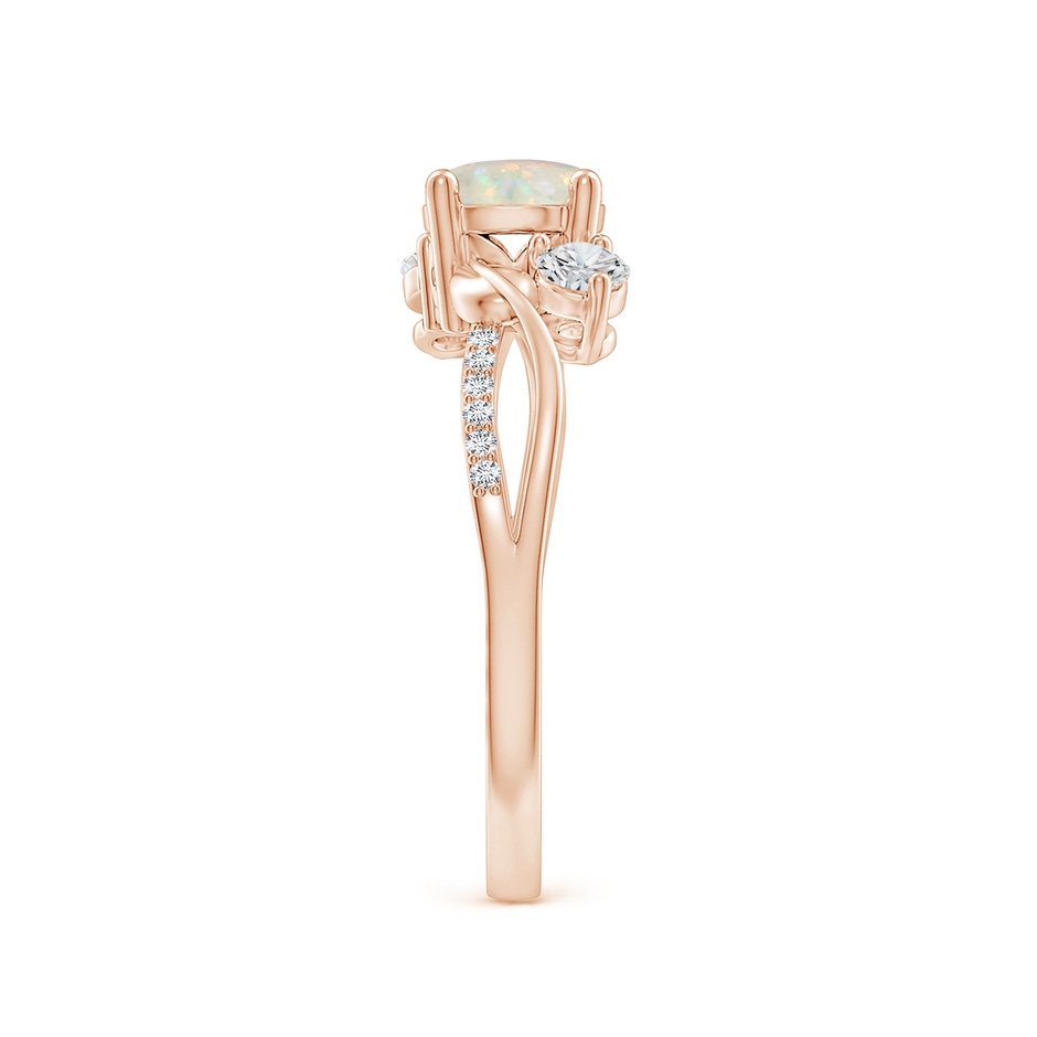 6mm AAA Opal and Diamond Twisted Vine Ring in Rose Gold side 299