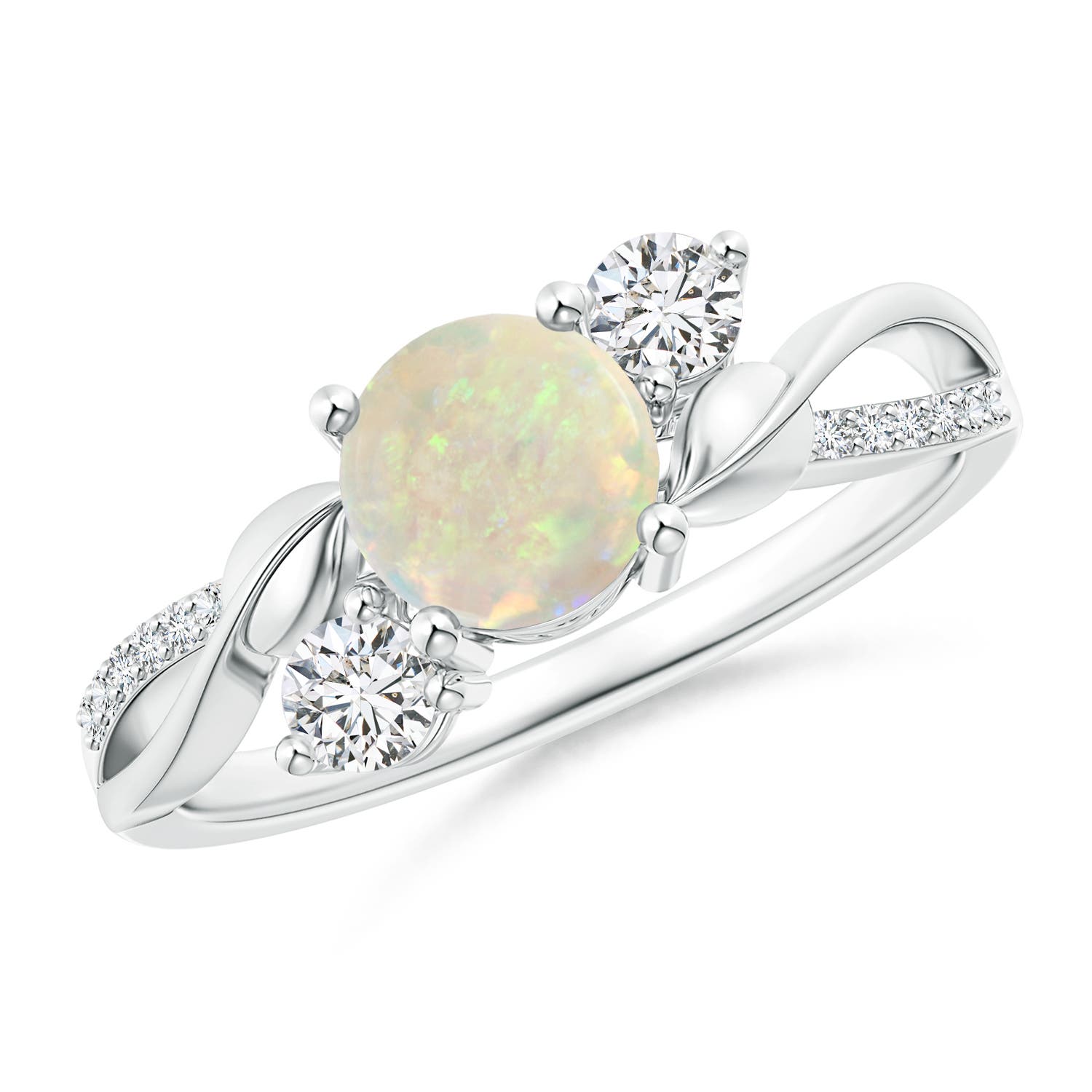 AAA - Opal / 0.77 CT / 14 KT White Gold