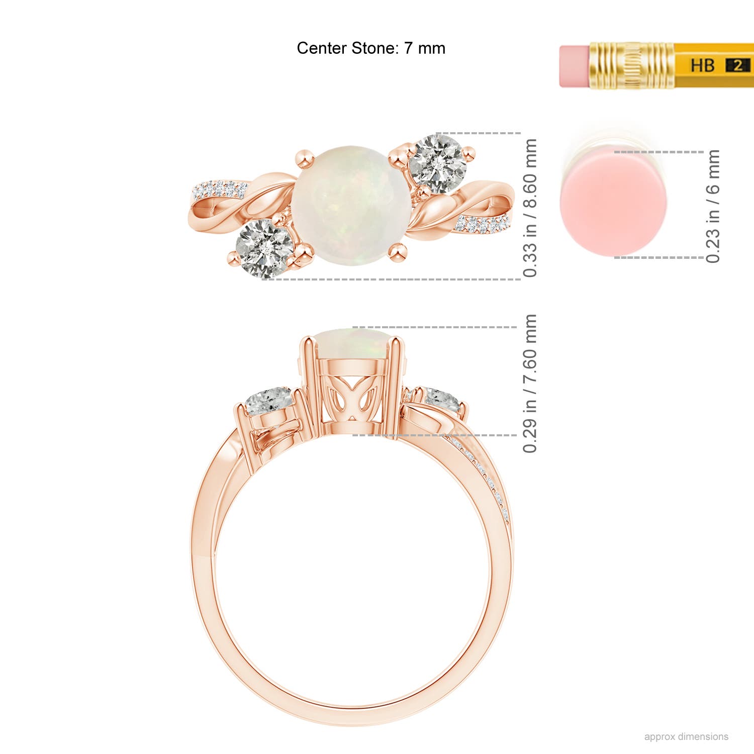 A - Opal / 1.13 CT / 14 KT Rose Gold