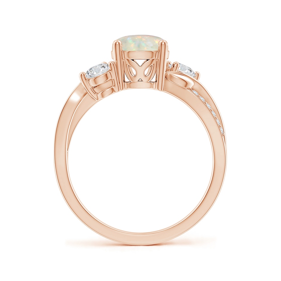 7mm AAA Opal and Diamond Twisted Vine Ring in 18K Rose Gold side 199