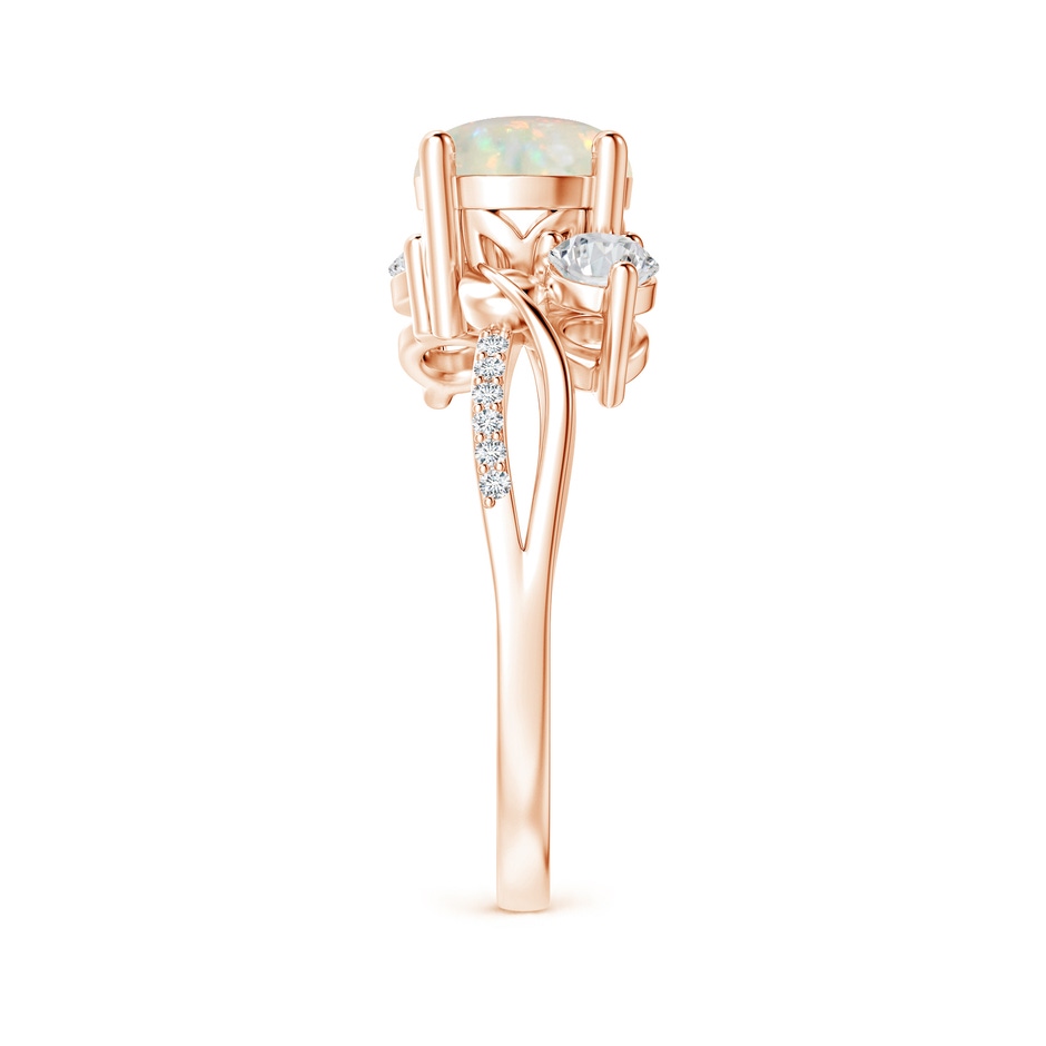 7mm AAA Opal and Diamond Twisted Vine Ring in Rose Gold side 299