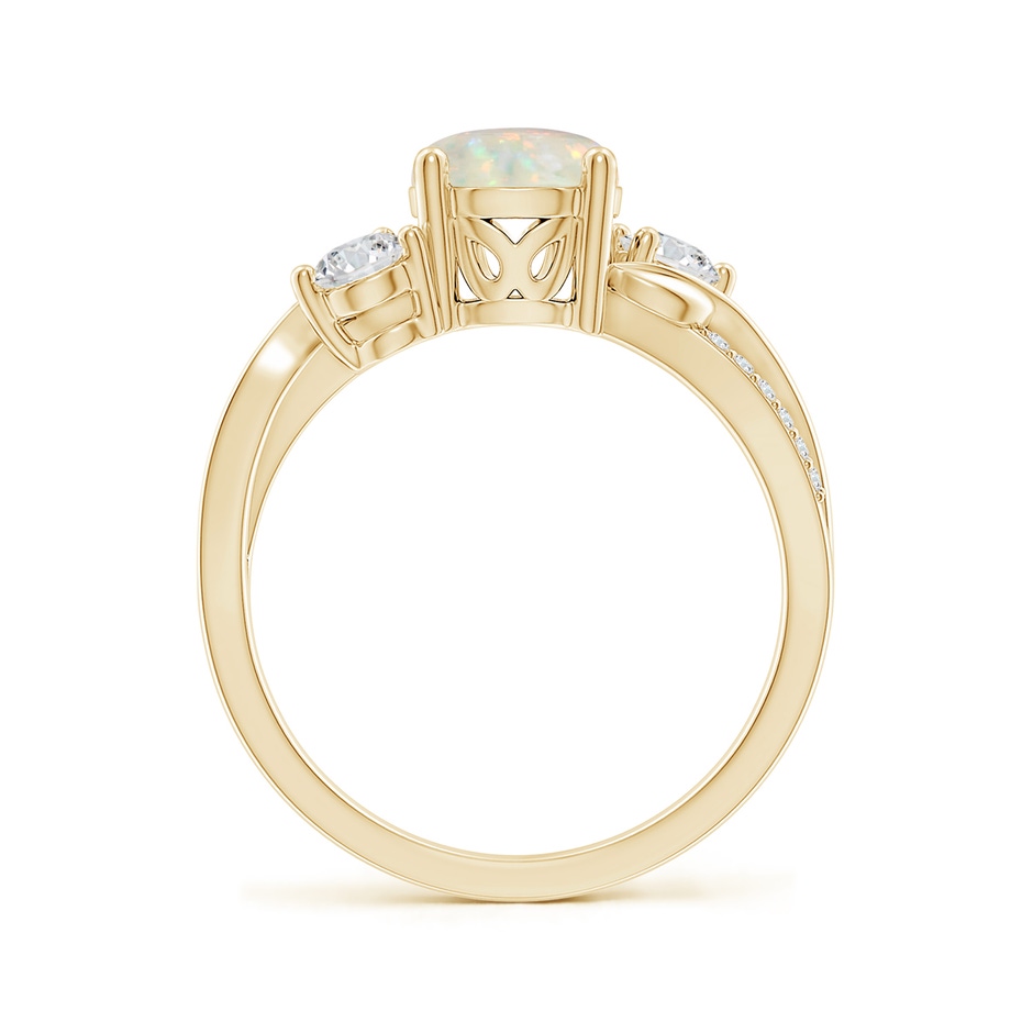 7mm AAA Opal and Diamond Twisted Vine Ring in Yellow Gold side 199