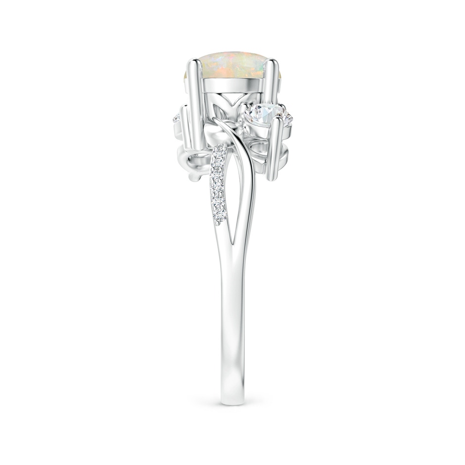 7mm AAAA Opal and Diamond Twisted Vine Ring in P950 Platinum side 299
