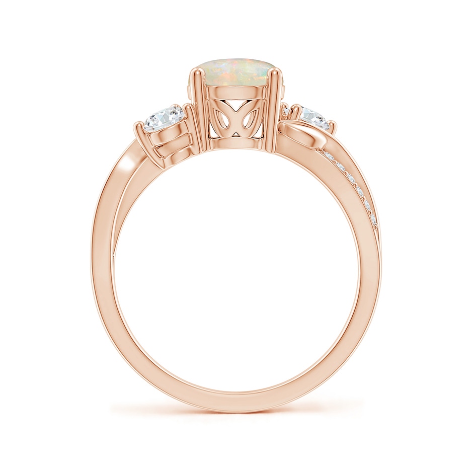 7mm AAAA Opal and Diamond Twisted Vine Ring in Rose Gold side 199