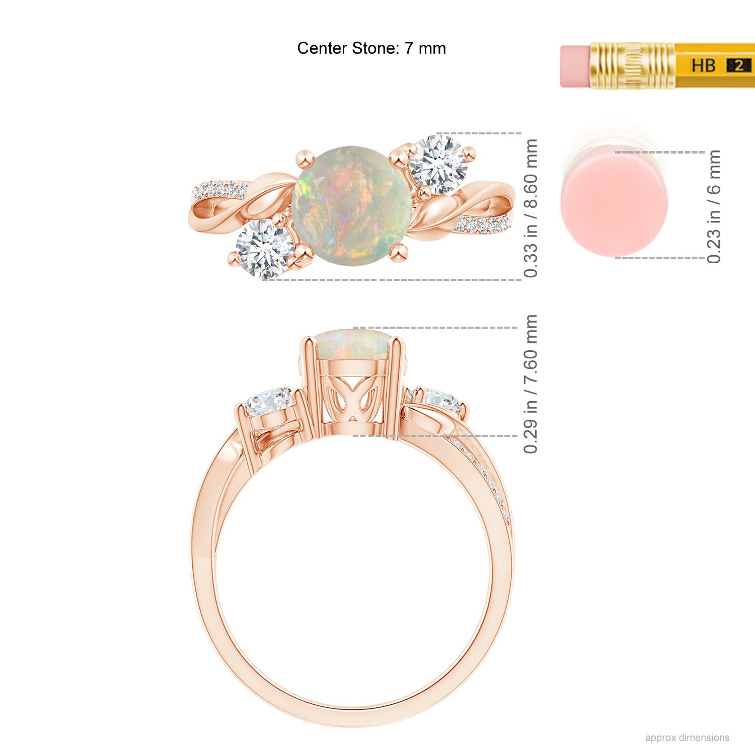 AAAA - Opal / 1.13 CT / 14 KT Rose Gold