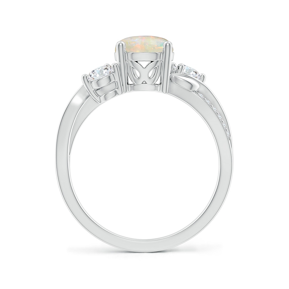 7mm AAAA Opal and Diamond Twisted Vine Ring in White Gold side 199
