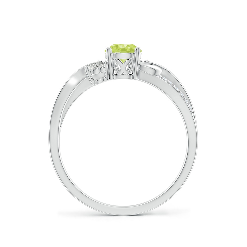 5mm A Peridot and Diamond Twisted Vine Ring in P950 Platinum side 199