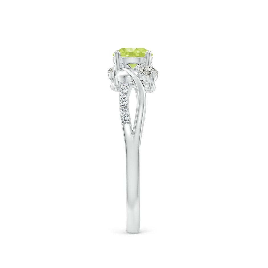 5mm A Peridot and Diamond Twisted Vine Ring in P950 Platinum side 299