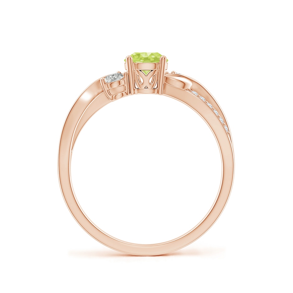 5mm A Peridot and Diamond Twisted Vine Ring in Rose Gold side 199