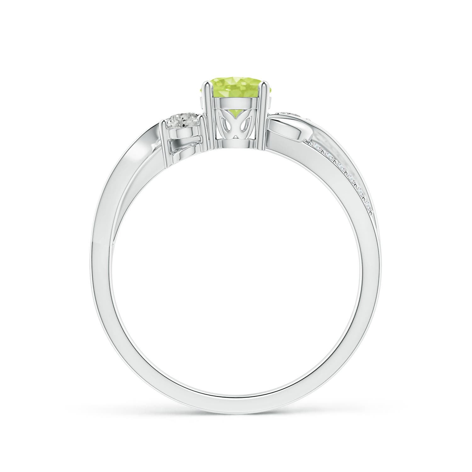 A - Peridot / 0.75 CT / 14 KT White Gold