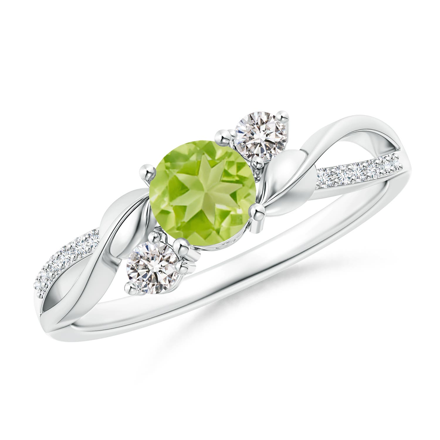 AA - Peridot / 0.75 CT / 14 KT White Gold