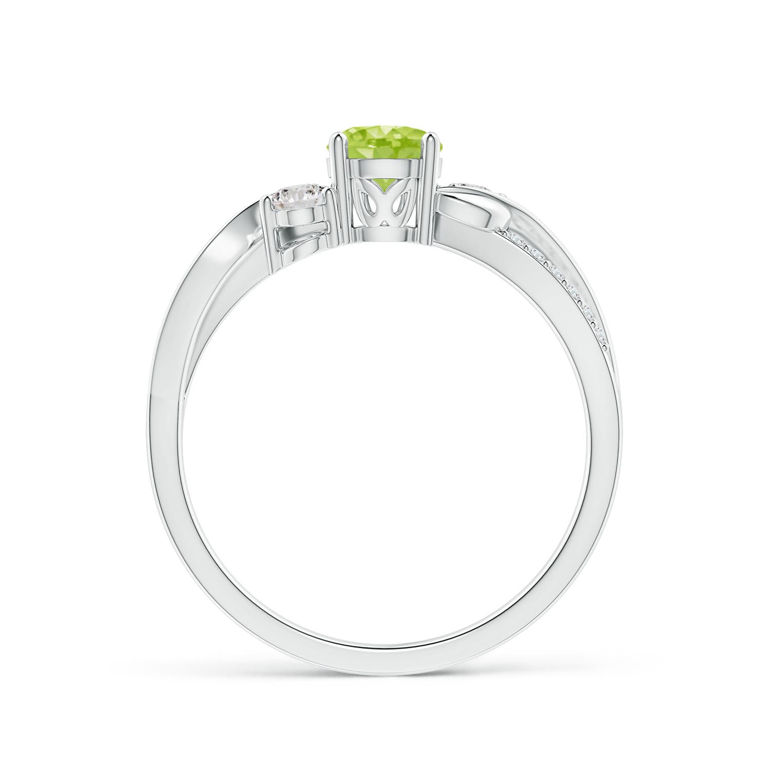 AA - Peridot / 0.75 CT / 14 KT White Gold